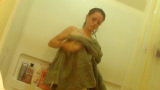 housekeeper spied on in the shower young redhead maid voyeur